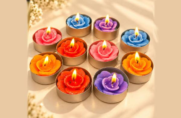Decorative handmade wax candles